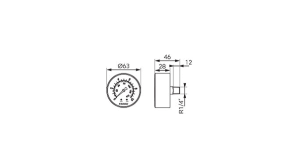 Manometur 1/4" Ø63 - Image 2